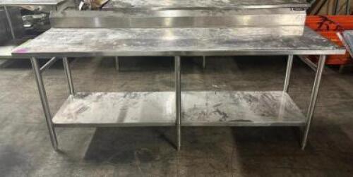 84" STAINLESS STEEL PREP TABLE WITH UNDERSHELF