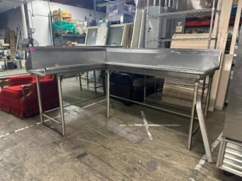 81" L-SHAPED PREP TABLE / DISH LINE