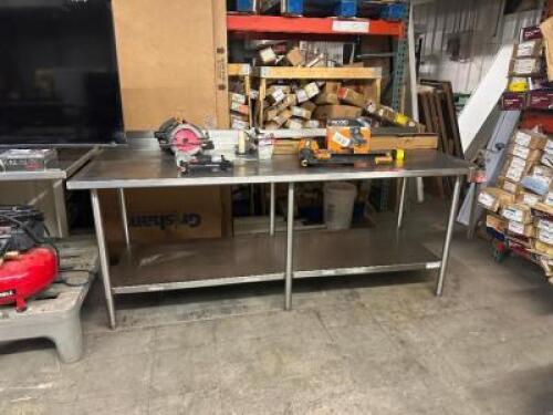 84" STAINLESS STEEL PREP TABLE WITH UNDERSHELF