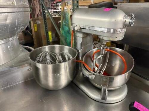 KITCHEN AID COMMERCIAL STRENGTH COUNTER TOP MIXER WITH (2) - BOWLS AND (3) - MIXING HEADS