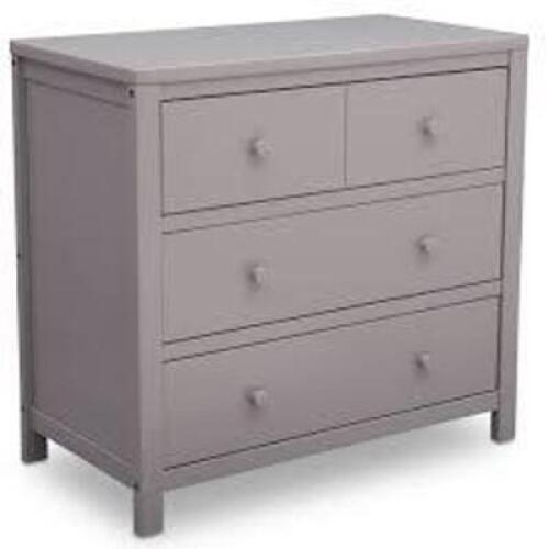 DESCRIPTION: (1) CHEST OF DRAWERSBRAND/MODEL: DELTA CHILDRENINFORMATION: GRAYSIZE: 3 DRAWERS, 40.4" X 11.1" X 20.9"RETAIL$: $239.99 EAQTY: 1