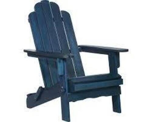 DESCRIPTION: (2) ADIRONDACK CHAIR BRAND/MODEL: WALKER EDISON FURNITURE #OWACKDBU INFORMATION: NAVY BLUE RETAIL$: $215.00 EA SIZE: 29X38X38X22 QTY: 2