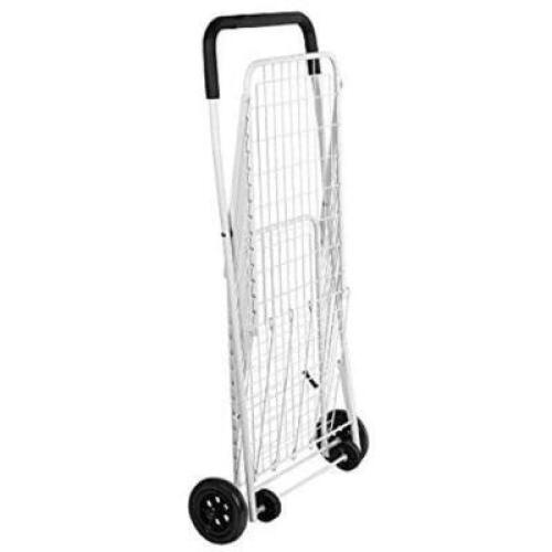 DESCRIPTION: (1) LARGE FOLDING SHOPPING CART BRAND/MODEL: HONEY-CAN-DO #CRT-01513 INFORMATION: WHITE RETAIL$: $50.00 SIZE: 20.40 X 17.72 X 36.22 QTY: