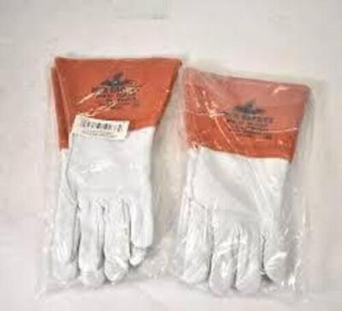 DESCRIPTION: (4) PAIRS OF CUT PRO WORK GLOVES BRAND/MODEL: MCR SAFETY #4840KL INFORMATION: WHITE AND ORANGE SIZE: A5, LARGE RETAIL$: $19.00 PER PAIR Q