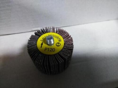 DESCRIPTION: (3) BOXES OF (10) PREMIUM FLAP WHEELS BRAND/MODEL: 809775-26969 INFORMATION: GRIT 120, ALUMINUM OXIDE SIZE: 1 1/2" X 1" X 1/4" QTY: 3