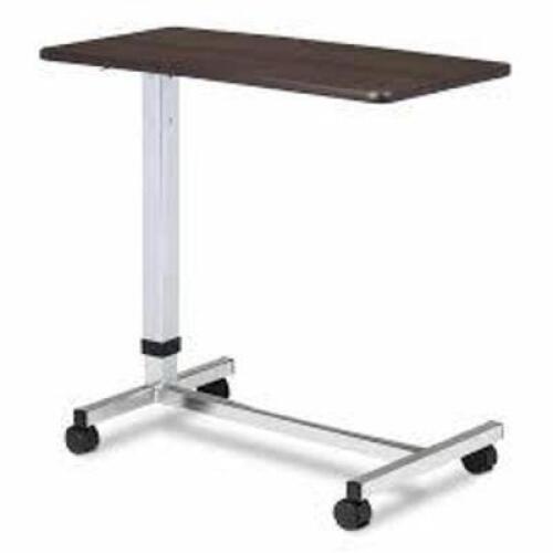 DESCRIPTION: (1) OVERBED TABLE BRAND/MODEL: CLINTON #11620 INFORMATION: CHROME WITH WALNUT TOP RETAIL$: $180.00 EA QTY: 1