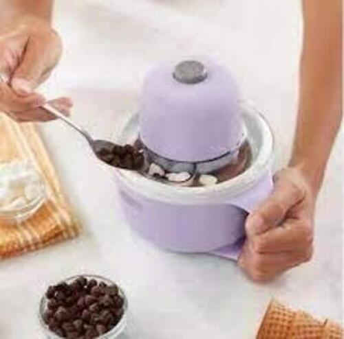 DESCRIPTION: (1) MY MUG ICE CREAM MAKER BRAND/MODEL: DASH D INFORMATION: PURPLE SIZE: 1 PT RETAIL$: $21.99 EA QTY: 1