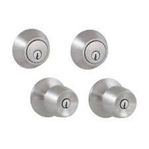 DESCRIPTION: (1) SET OF (2) SINGLE CYLINDER PROJECT PACK BRAND/MODEL: DEFIANT # INFORMATION: NICKEL RETAIL$: $55.07 EA QTY: 1