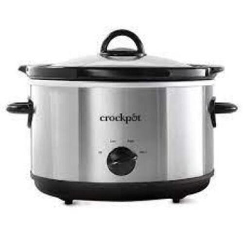 DESCRIPTION: (1) SLOW COOKER BRAND/MODEL: CROCK POT INFORMATION: STAINLESS SIZE: 4.5 QT RETAIL$: $74.00 EA QTY: 1