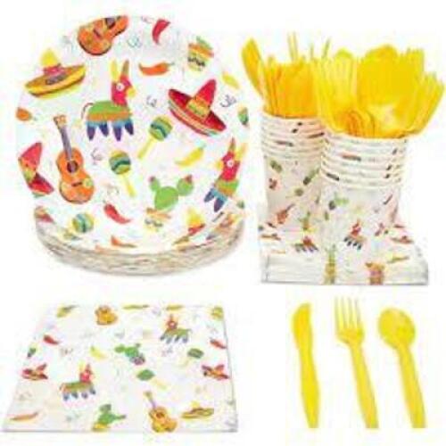 DESCRIPTION: (1) DISPOSABLE DINNERWARE SET BRAND/MODEL: BLUE PANDA INFORMATION: SERVES 24 RETAIL$: $18.99 EA QTY: 1