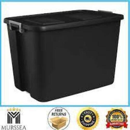 DESCRIPTION: (4) PLASTIC LATCH TOTE BRAND/MODEL: STERILITE #1744LAB90F INFORMATION: BLACK SIZE: 32 GAL RETAIL$: $15.25 EA QTY: 4