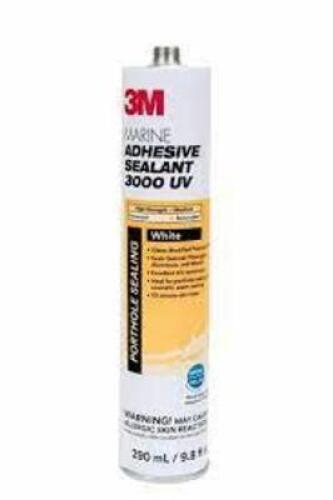 DESCRIPTION: (6) BOTTLES OF MARINE ADHESIVE SEALANT BRAND/MODEL: 3M #3000 UV INFORMATION: BLACK SIZE: 3000 UV RETAIL$: $25.23 EA QTY: 6