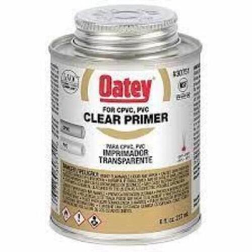 DESCRIPTION: (2) CLEAR PRIMER FOR CPVC AND PVC BRAND/MODEL: OATEY #30751 SIZE: 8 FL OZ RETAIL$: $10.47 EA QTY: 2