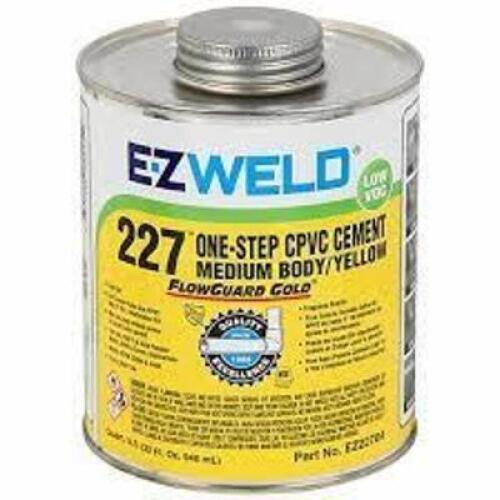 DESCRIPTION: (2) CPVC CEMENT BRAND/MODEL: EZ WELD 207 SIZE: 32 FL OZ RETAIL$: $12.78 EA QTY: 2