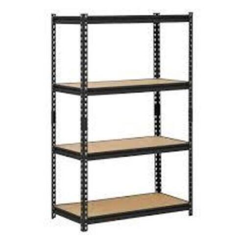 DESCRIPTION: (1) SHELVING UNIT BRAND/MODEL: EDSAL INFORMATION: BLACK RETAIL$: 4 SHELF SIZE: $83.99 EA QTY: 1