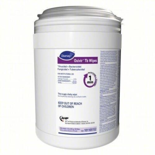 DESCRIPTION: (5) OXIVIR TB WIPES BRAND/MODEL: DIVERSEY #524360 SIZE: 11X12 RETAIL$: $50.00 EA QTY: 5