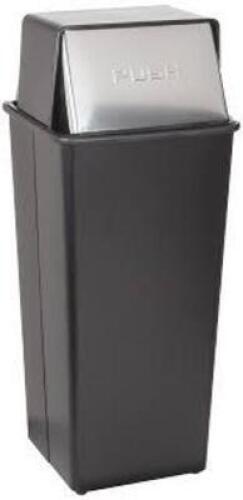 DESCRIPTION: (1) PUSH TOP HAMPER BRAND/MODEL: WITT #21TSS INFORMATION: STAINLESS STEEL SIZE: 21 GALLON RETAIL$: $364.90 EA QTY: 1