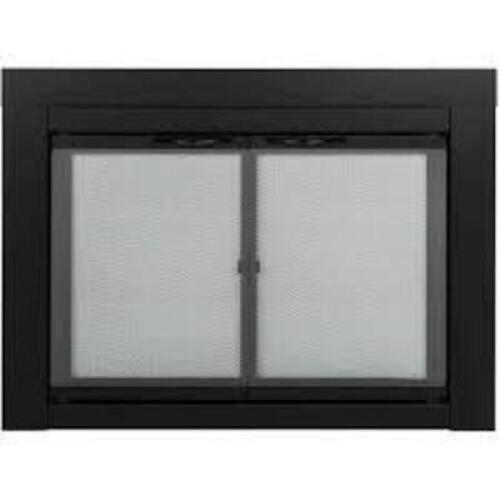 DESCRIPTION: (1) GLASS FIRESCREEN DOOR BRAND/MODEL: ALPINE #AN-1011 INFORMATION: BLACK SIZE: MEDIUM RETAIL$: $330.95 EA QTY: 1