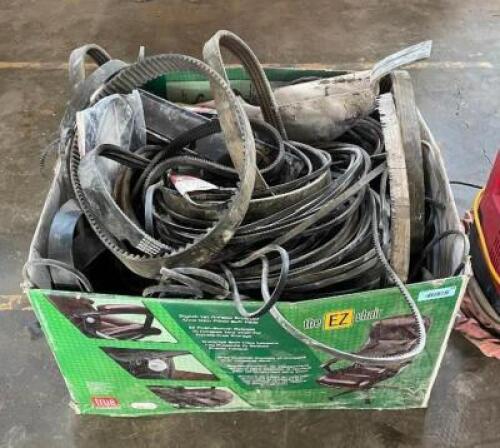 ASSORTED REPLACEMENT BELTS AS SHOWN (NEW AND USED BELTS)