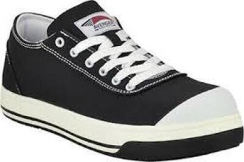 DESCRIPTION: (1) PAIR OF SAFETY TOE TENNIS SHOES BRAND/MODEL: AVENGER INFORMATION: BLACK AND WHITE, NO SLIP SIZE: WOMENS, 7.5 RETAIL$: $109.95 EA QTY: