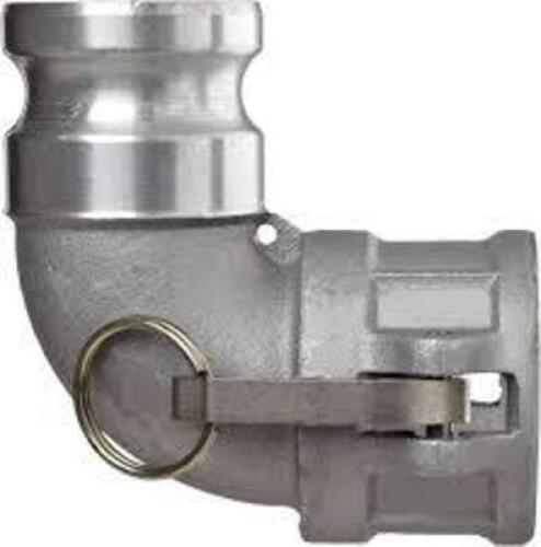 DESCRIPTION: (2) CAM AND GROOVE HOSE FITTING BRAND/MODEL: DIXON #200DA-90 INFORMATION: ALUMINUM SIZE: 90 DEGREE ANGLE RETAIL$: $83.51 EA QTY: 2