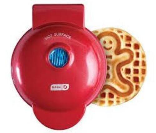 DESCRIPTION: (2) MINI WAFFLE MAKER BRAND/MODEL: DASH INFORMATION: GINGERBREAD MAN AND EASTER EGG RETAIL$: $10.00 EA QTY: 2