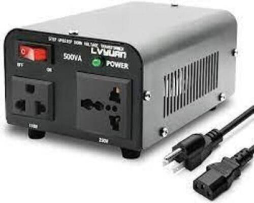 DESCRIPTION: (1) VOLTAGE TRANSFORMER CONVERTER BRAND/MODEL: LVYUAN #13108865 SIZE: 220/110V 500VA VOLTAGE CONVERTER RETAIL$: $33.99 EA QTY: 1