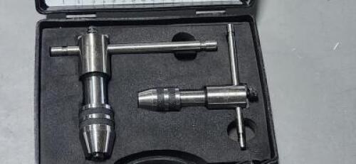 DESCRIPTION: (1) RATCHETING T-HANDLE TAP WRENCH SET BRAND/MODEL: GENERAL 06990121 SIZE: # 0TO 1/2" TAP COMPATIBILITY RETAIL$: $101.45 QTY: 1