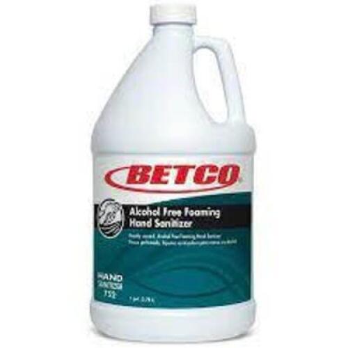DESCRIPTION: (4) ALCOHOL FREE FOAMING HAND SANITIZER BRAND/MODEL: BETCO SIZE: 1 GALLON RETAIL$: $40.78 EA QTY: 4