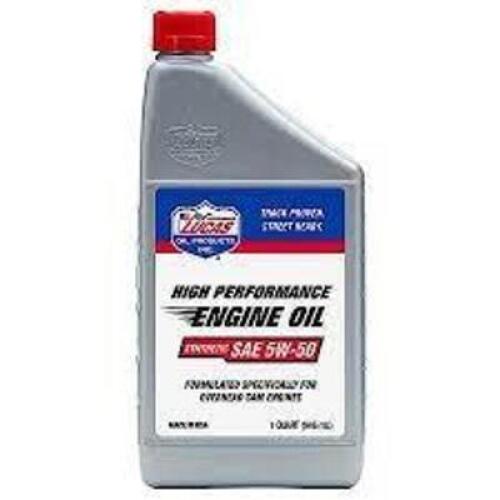 DESCRIPTION: (6) HIGH PERFORMANCE ENGINE OIL BRAND/MODEL: LUCAS INFORMATION: 5W-50 SIZE: 1 QT RETAIL$: $10.99 EA QTY: 6