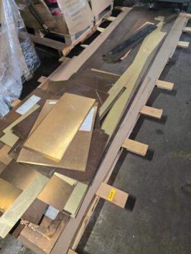 DESCRIPTION: (1) PALLET OF BRASS LAMINATE SHEETS BRAND/MODEL: CHEMETAL INFORMATION: SEE INSPECTION RETAIL$: $33.26/SQFT SIZE: VARIOUS SIZES & SHAPES Q