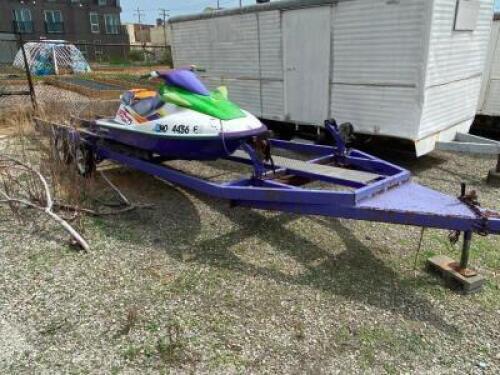 DESCRIPTION KAWASAKI JET 900 2X WAVE RUNNER W/ TRAILER. ADDITIONAL INFORMATION JET SKI HAS TITLE BUT IS PARTS ONLY. TRAILER CAN HOLD (4) WATERCRAFT. T