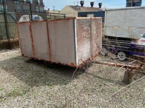 DESCRIPTION 72" SINGLE AXLE TRAILER W/ 60" TALL WOOD HOPPER/ ADDITIONAL INFORMATION TIRES NEED REPAIRED / REPLACED. FARM TRAILER NO TITLE. LOCATION LO