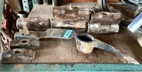 ASSORTED SLEDGEHAMMER HEADS AND PICKAXE HEAD