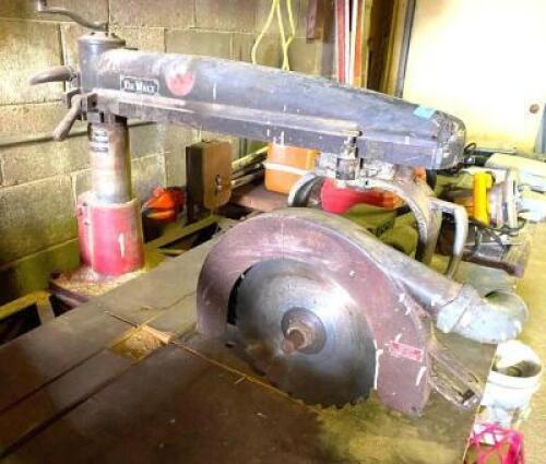 DESCRIPTION DEWALT RADIAL ARM SAW W/ TABLE BRAND / MODEL: DEWALT ADDITIONAL INFORMATION SN# 109736 GR-6 LOCATION WAREHOUSE 1 QTY 1