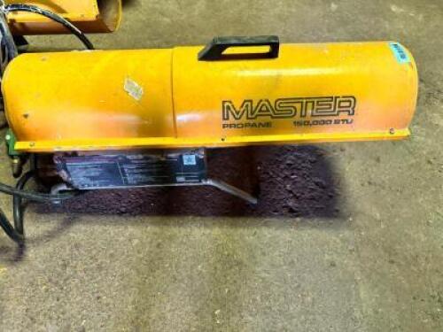 DESCRIPTION TORPEDO HEATER BRAND / MODEL: MASTER ADDITIONAL INFORMATION 150000 BTU LOCATION RIGHT WAREHOUSE QTY 1