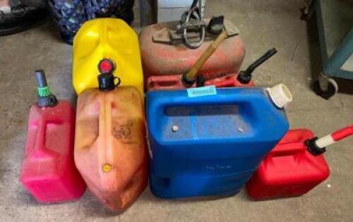DESCRIPTION (5) ASSORTED FUEL CANS LOCATION WAREHOUSE 1 QTY 1