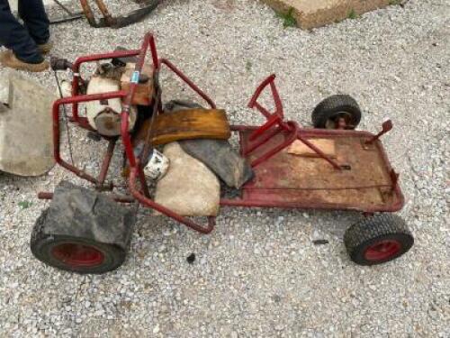 DESCRIPTION GAS POWERED GO KART. ADDITIONAL INFORMATION MOTOR HAS COMPRESSION. MAY NEED SERVICE. LOCATION WAREHOUSE 2 QTY 1