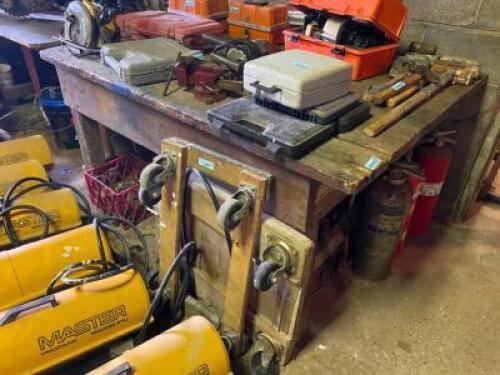 DESCRIPTION 60" X 36" WALL WOOD SHOP TABLE / FABRICATION TABLE. ADDITIONAL INFORMATION CONTENTS ARE NOT INCLUDED LOCATION WAREHOUSE 1 QTY 1