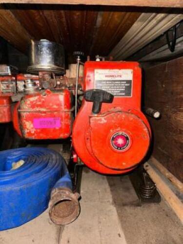 DESCRIPTION TRASH PUMP W/ HOSE BRAND / MODEL: HOMELITE LOCATION LEFT WAREHOUSE QTY 1