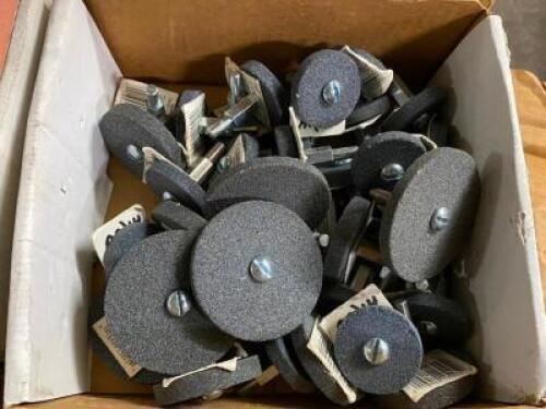 (1) CASE OF 3" STONE GRINDING WHEELS W/ ARBOR.
