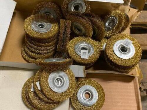 (1) CASE OF 3" BRASS COLOR WIRE WHEEL BRUSHES