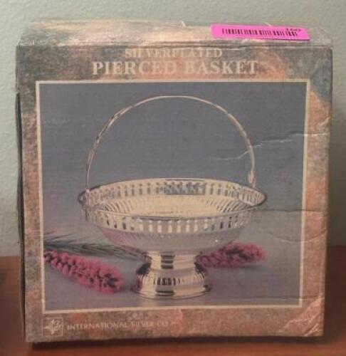 SILVER PLATED PIERCED BASKET