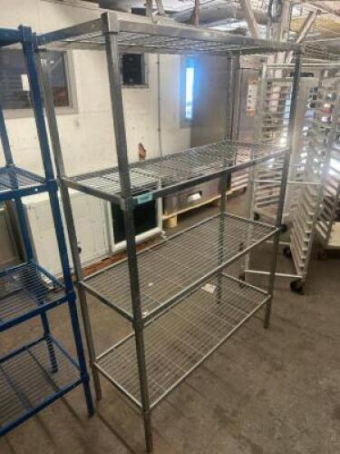 48" X 18" FOUR TIER METAL SHELF.