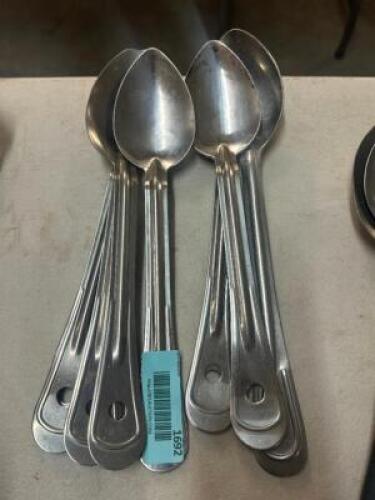 (4) ASSORTED STAINLESS SERVING SPOONS