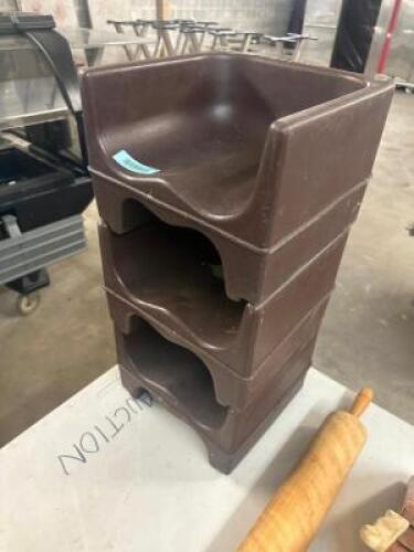 (3) BROWN PLASTIC BOOSTER SEATS