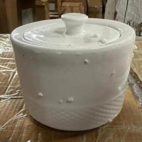 (300) CHINA SUGAR CONTAINERS W/ LIDS.