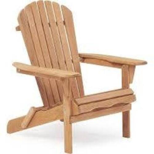 DESCRIPTION: (1) ADIRONDACK WOODEN CHAIR BRAND/MODEL: KETER INFORMATION: BROWN SIZE: STAINED RETAIL$: $295.00 EA QTY: 1