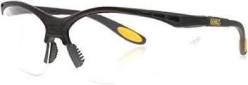DESCRIPTION: (4) REINFORCED RX SAFETY GLASSES BRAND/MODEL: DEWALT #DPG59-1250 INFORMATION: BLACK FRAME, CLEAR LENS SIZE: 2.5 PRESCRIPTION RETAIL$: $36