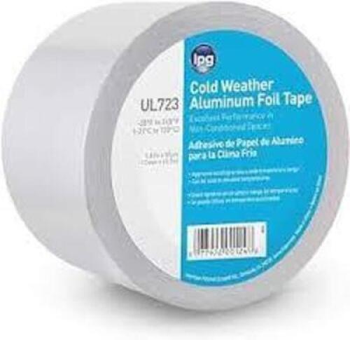 DESCRIPTION: (5) COLD WEATHER ALUMINUM FOIL TAPE BRAND/MODEL: IPG #UL723 SIZE: 2.83.X 50 RETAIL$: $40.00 EA QTY: 5